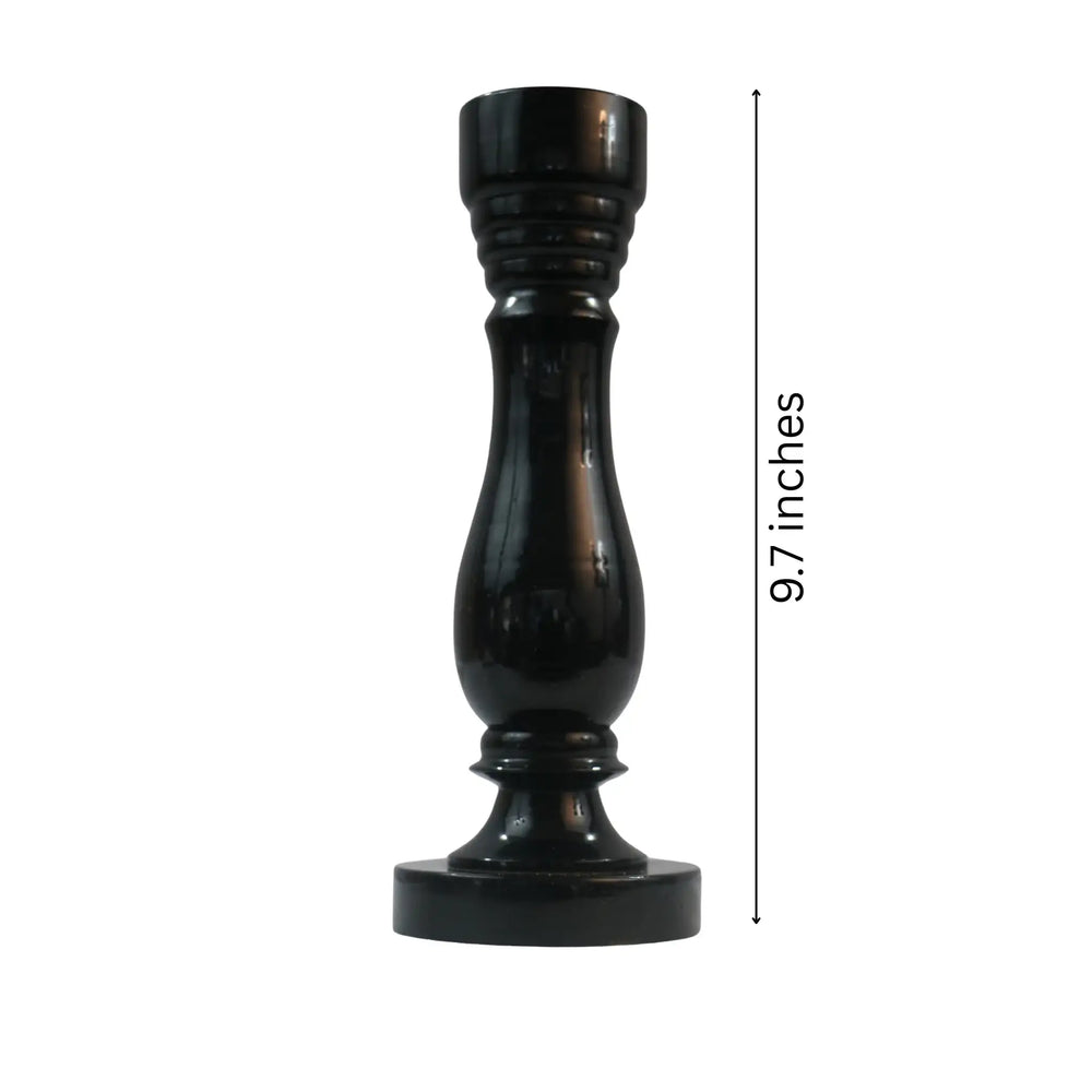 Traditional handmade wooden vase with painted artwork