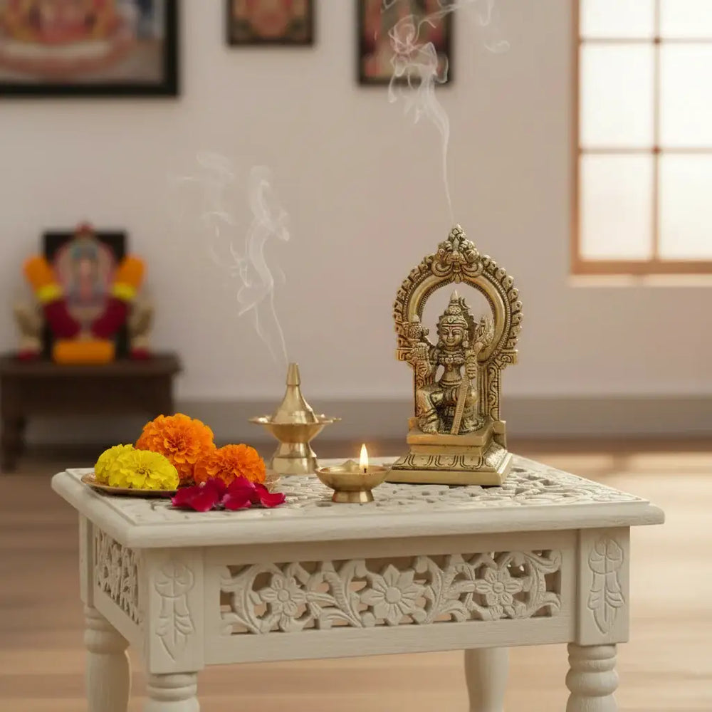 Divine Brass Annapoorna Devi Idol - Goddess of Food & Nourishment   Brass Ware