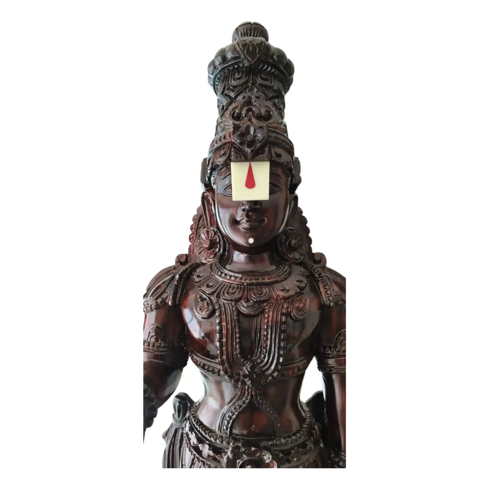 Devotional Rosewood Balaji Sculpture – Symbol of Protection & Prosperity   Wooden Sculpture