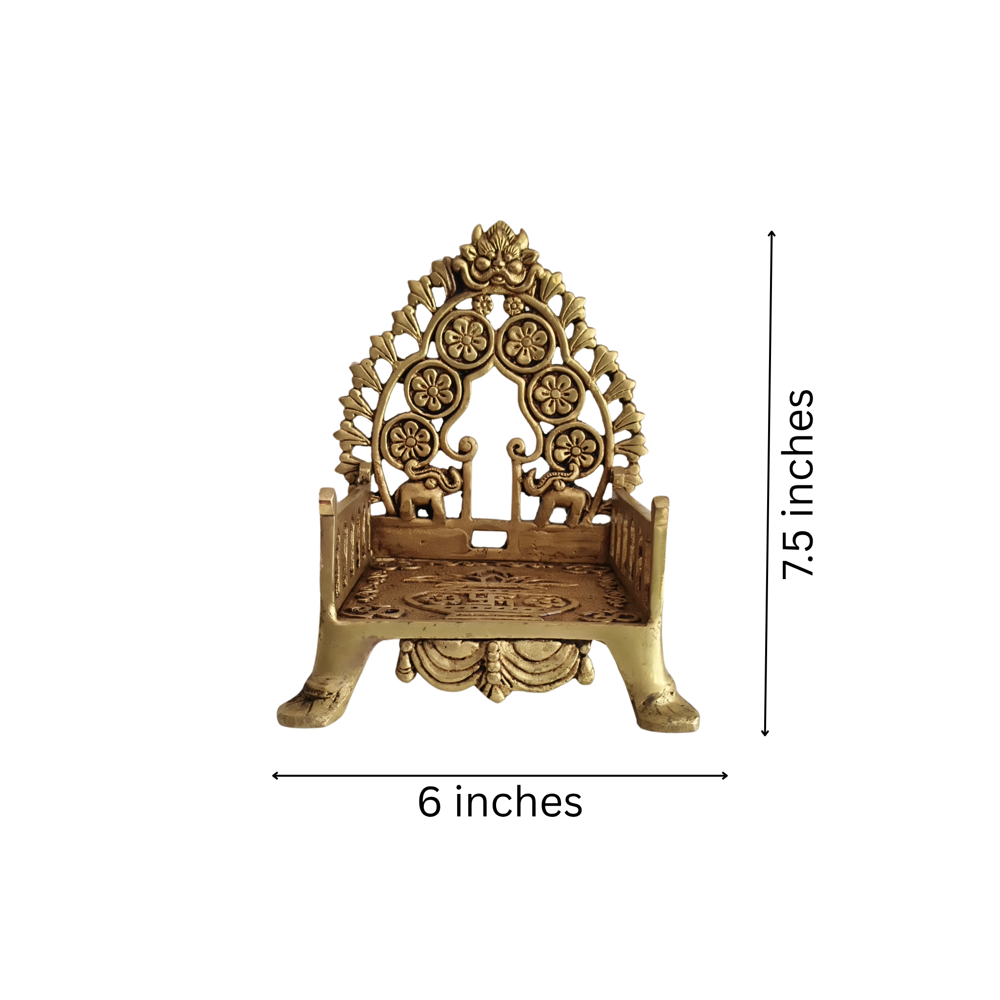 Ornate Golden Brass Sinhasan/Singhasan (Throne)