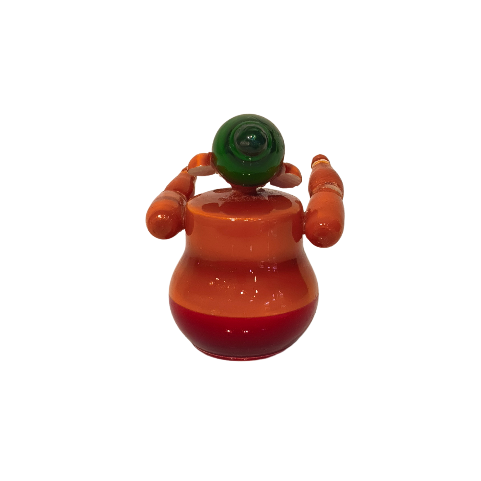Warm-Toned Etikoppaka Lord Ganesha - Glossy Orange and Red Lacquer Figurine
