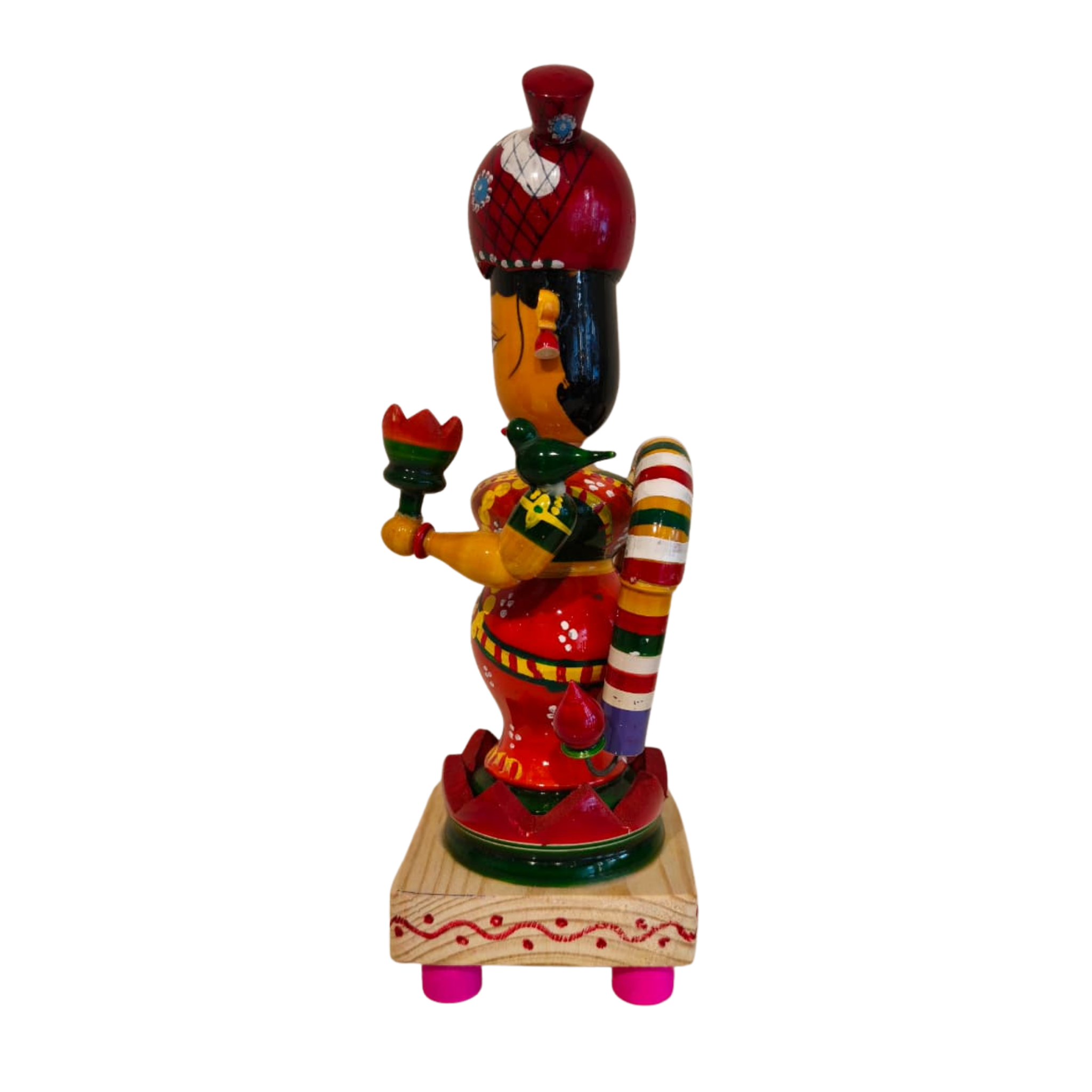 Hand-Painted Etikoppaka Lakshmi Statue – Traditional South Indian Folk Art