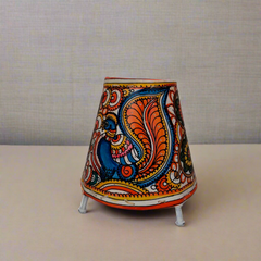 Colorful Peacock Leather Puppetry Artwork – Handcrafted Folk Decor | Bed Lamp