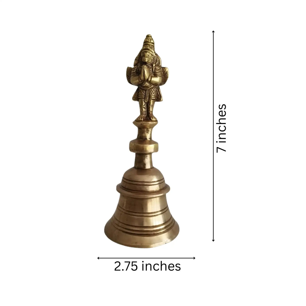 Handcrafted Brass Ghanta | Temple Bell with Auspicious Garuda Finial   Brass Ware