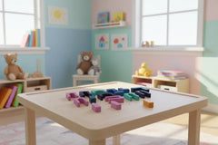 Colorful non toxic wooden shape sorting toy
