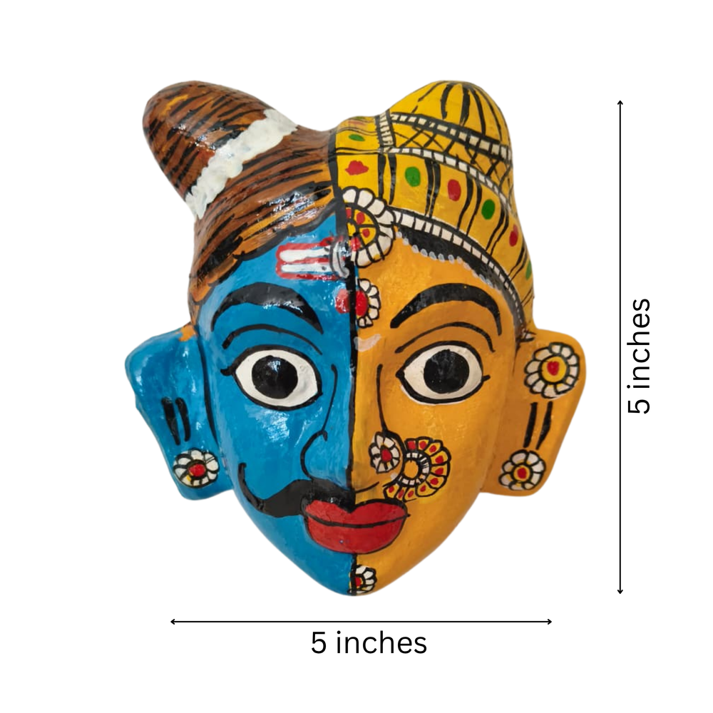 Hand-Painted Ardhanarishvara Face Wall Hanging   wall decor