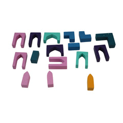Vibrant wooden shapes learning set