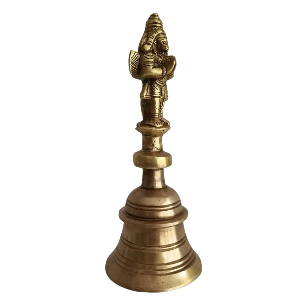 Handcrafted Brass Ghanta | Temple Bell with Auspicious Garuda Finial   Brass Ware
