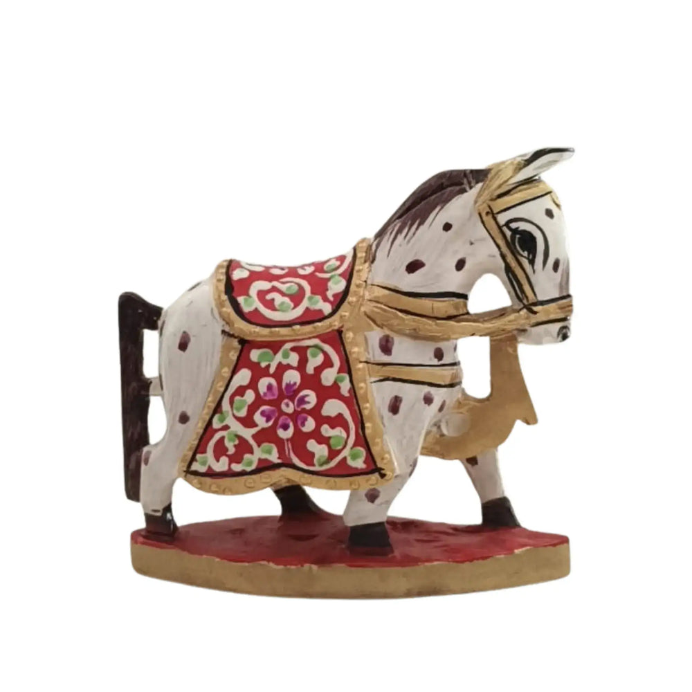 Colorful Hand-Painted Horse with Base | Traditional Art Decor maruthi handicrafts