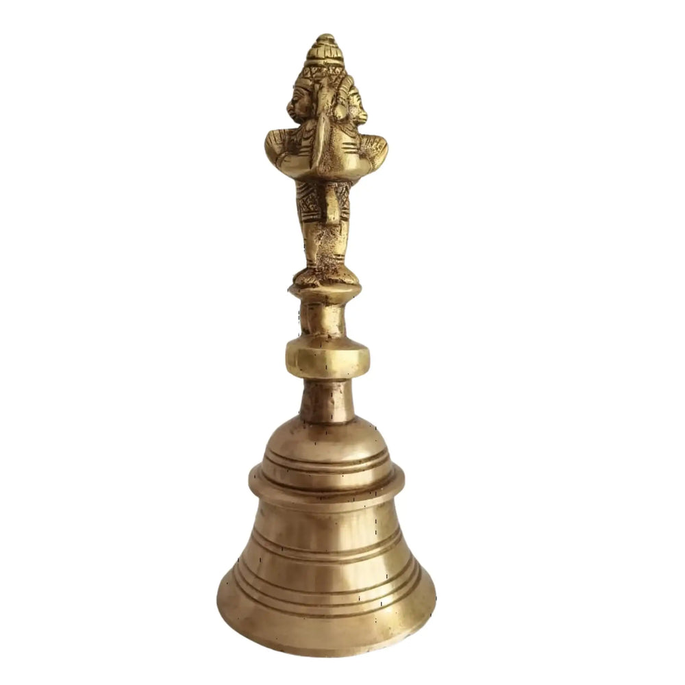 Handcrafted Brass Ghanta | Temple Bell with Auspicious Garuda Finial   Brass Ware