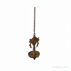 Antique Brass Shankh Chakra Wall Hanging Diya | Traditional Spiritual Oil Lamp   Brass Artwork