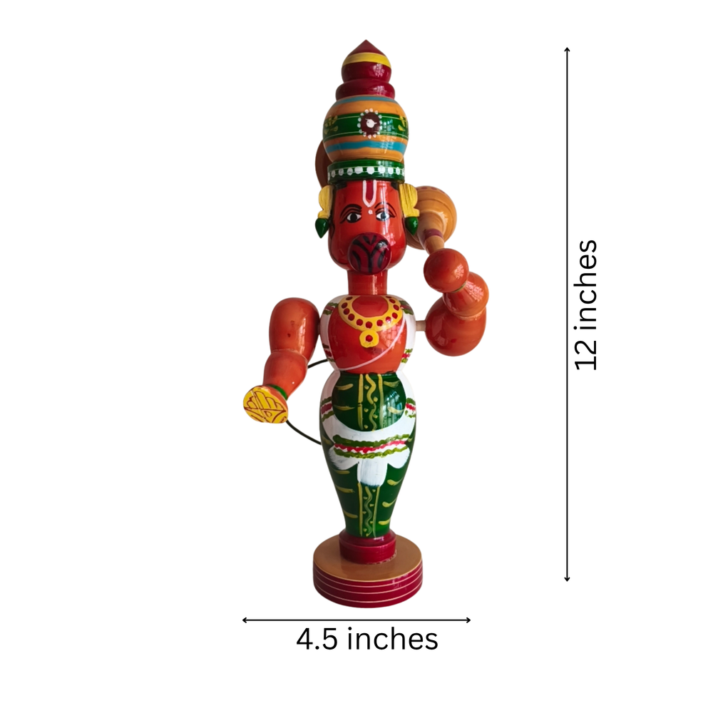 Etikoppaka Lord Hanuman Wooden Statue   Etikoppaka Lacquerware