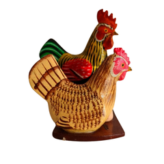 Traditional Telangana Nirmal hen family wooden toy set