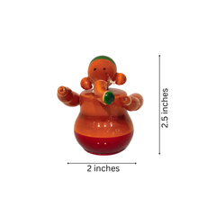 Warm-Toned Etikoppaka Lord Ganesha - Glossy Orange and Red Lacquer Figurine