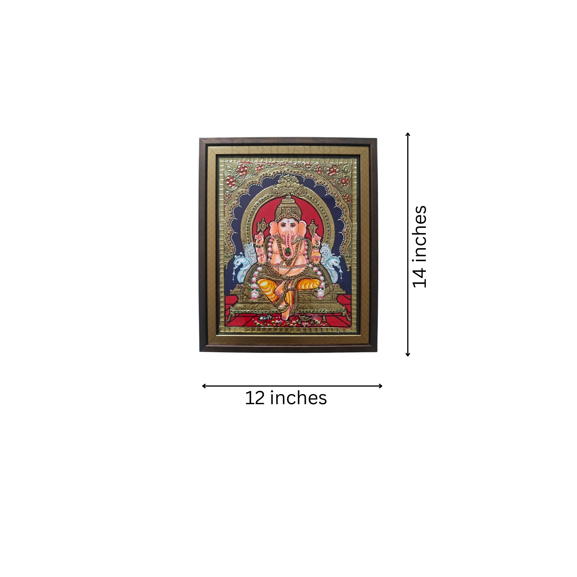 Handpainted Ganesh Thanjavur Painting – Spiritual & Detailed