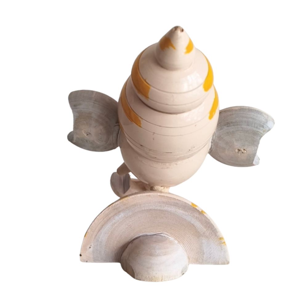 Auspicious Etikoppaka Lord Ganesha Bust - Warm Yellow Lacquer   Etikoppaka Lacquerware