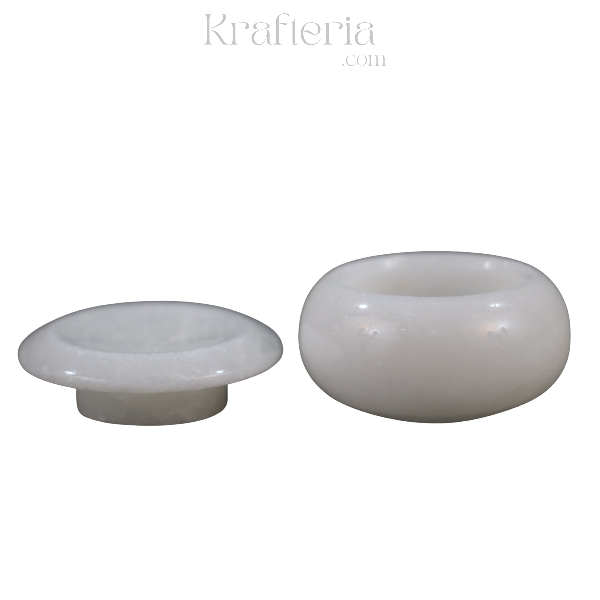 Handcrafted Marble Kumkum Box – Traditional Puja Accessory