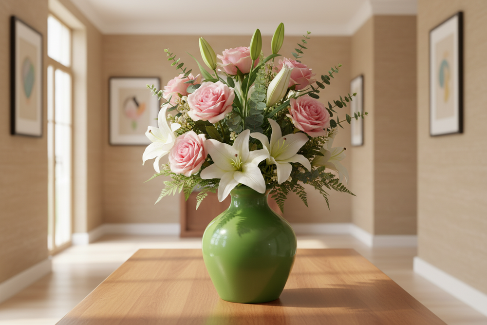 Decorative handmade flower vase with premium glossy coating