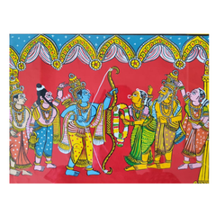 Sita Swayamvaram Cheriyal Painting - Traditional Telangana Folk Art   Cheriyala Painting