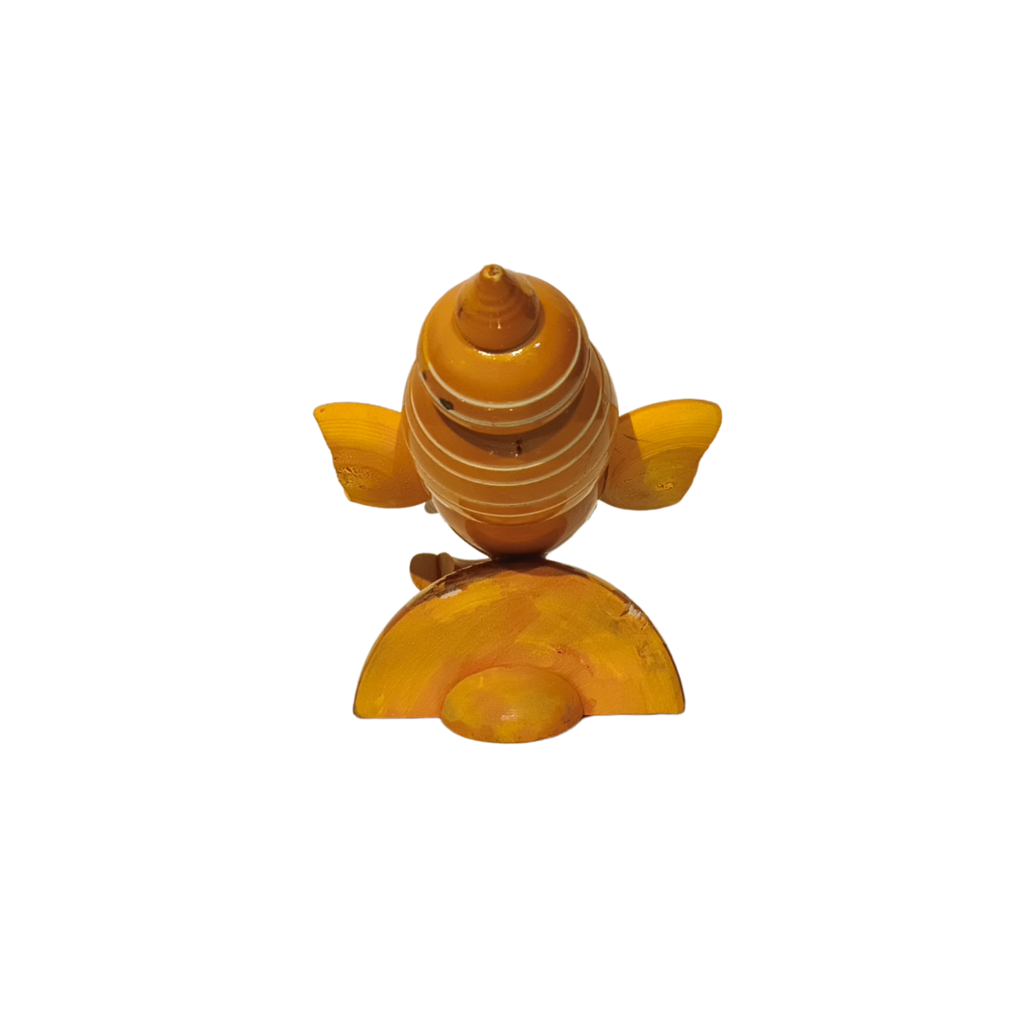 Auspicious Etikoppaka Lord Ganesha Bust - Warm Yellow Lacquer