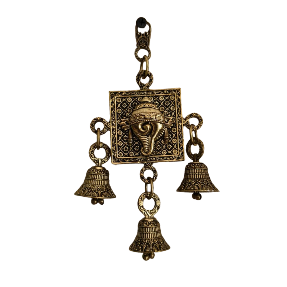 Brass Finish Sacred Shankha Wall Hanging   Brass Artwork