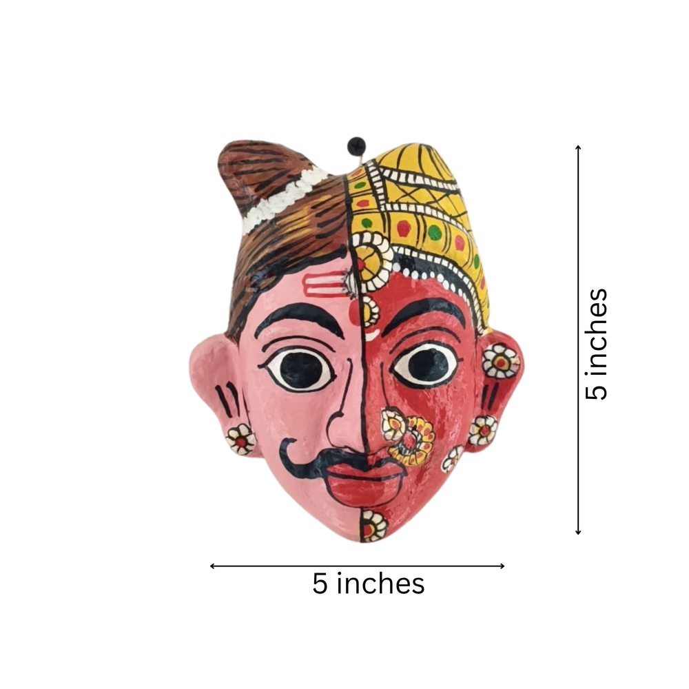 Hand-Painted Ardhanarishvara Face Wall Hanging   wall decor