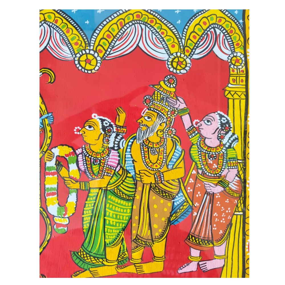 Sita Swayamvaram Cheriyal Painting - Traditional Telangana Folk Art   Cheriyala Painting