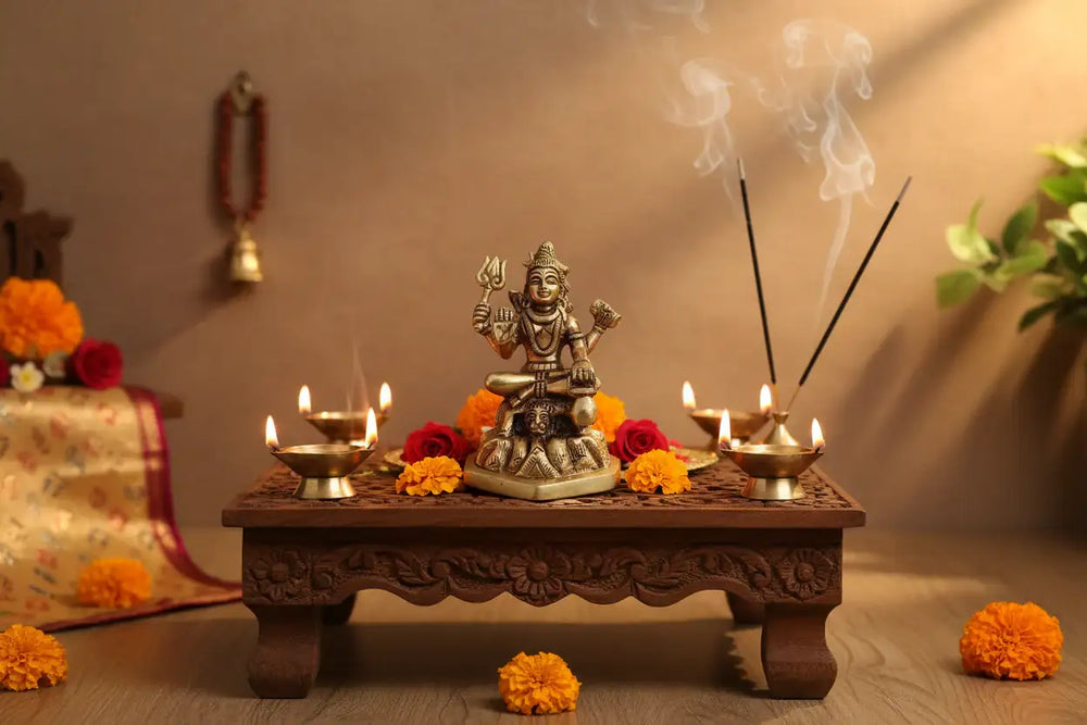 Brass Lord Shiva Idol – Mahadev Statue for Spiritual Home Decor   Brass Ware