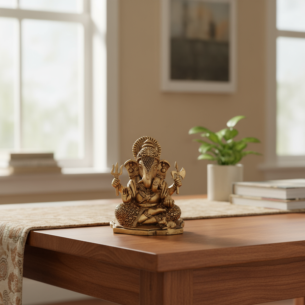 Brass Ganesha Sculpture: Symbol of Prosperity, Intellect, and Protection