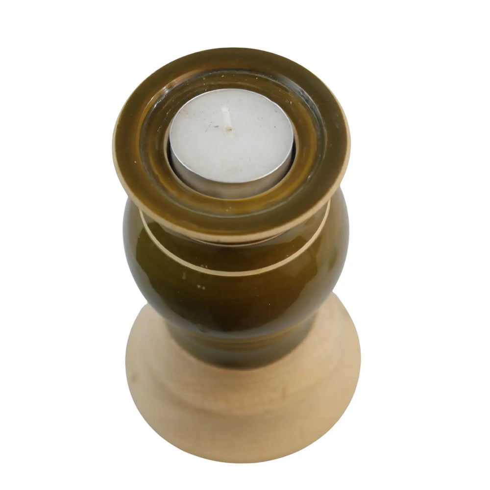 Decorative tabletop candle with holder