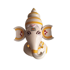 Auspicious Etikoppaka Lord Ganesha Bust - Warm Yellow Lacquer   Etikoppaka Lacquerware