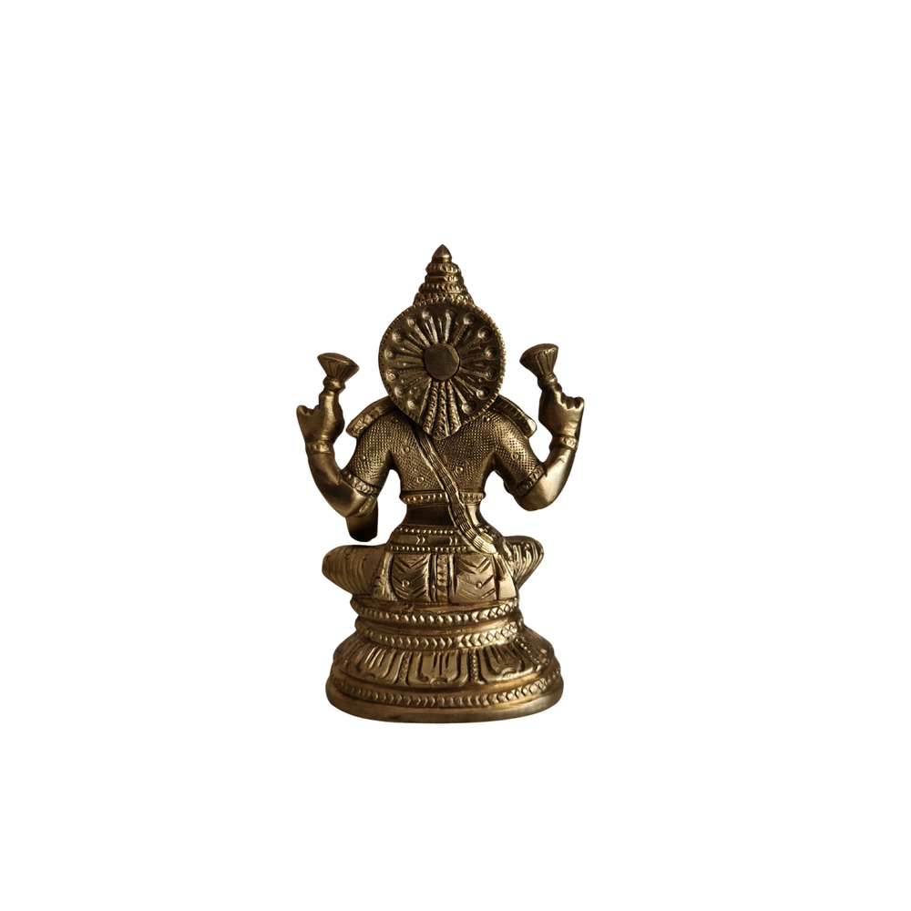Handcrafted Brass Goddess Lakshmi Idol for Pooja Room Decor   Brass Pooja Idols
