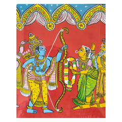 Sita Swayamvaram Cheriyal Painting - Traditional Telangana Folk Art   Cheriyala Painting
