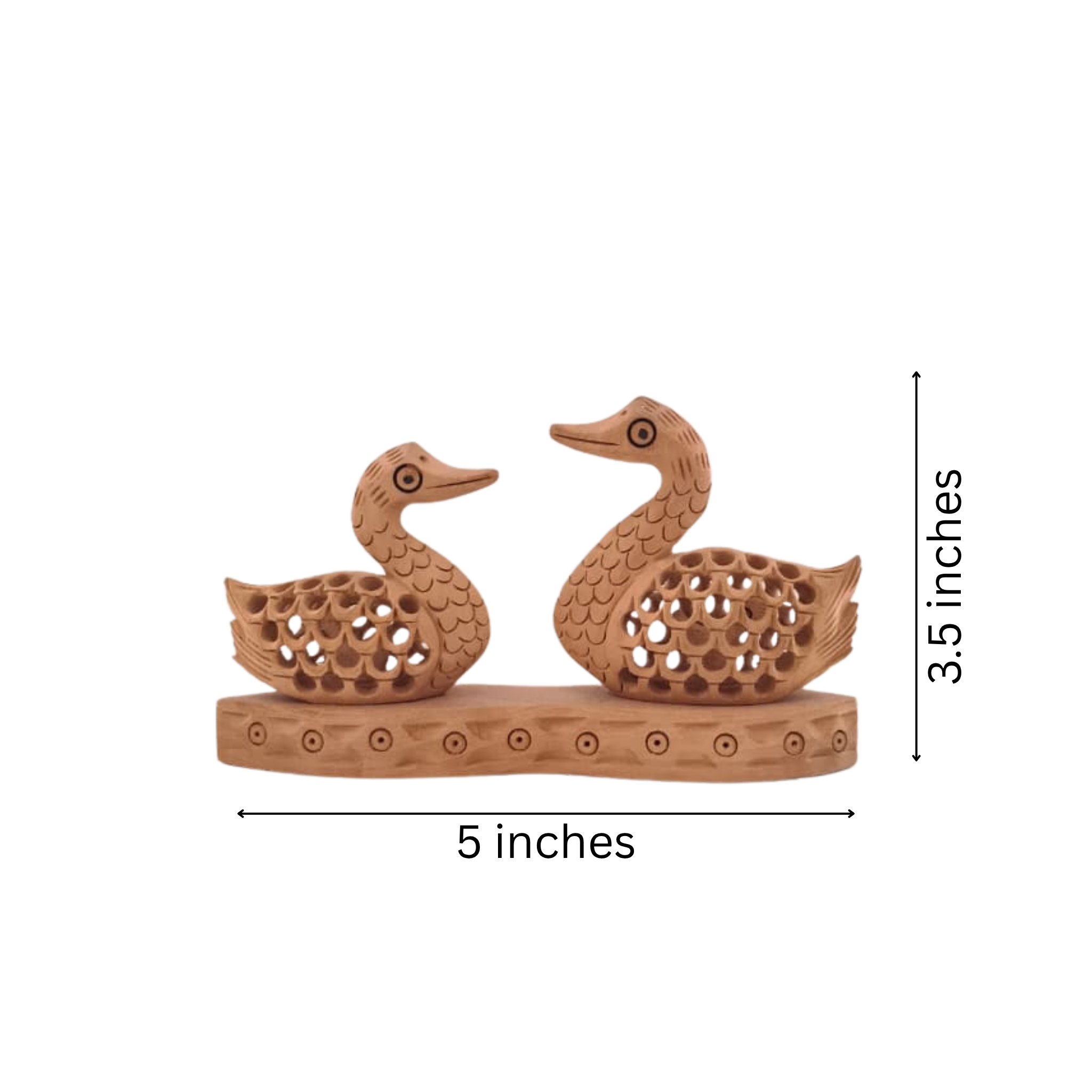 Wooden Carved Ducks Couple | Ideal Gift & Decorative Sculpture