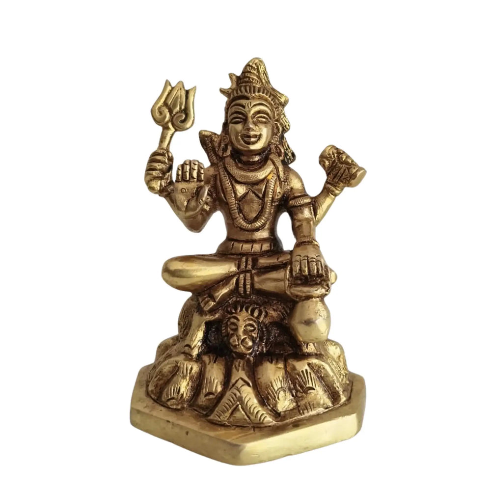 Brass Lord Shiva Idol – Mahadev Statue for Spiritual Home Decor   Brass Ware