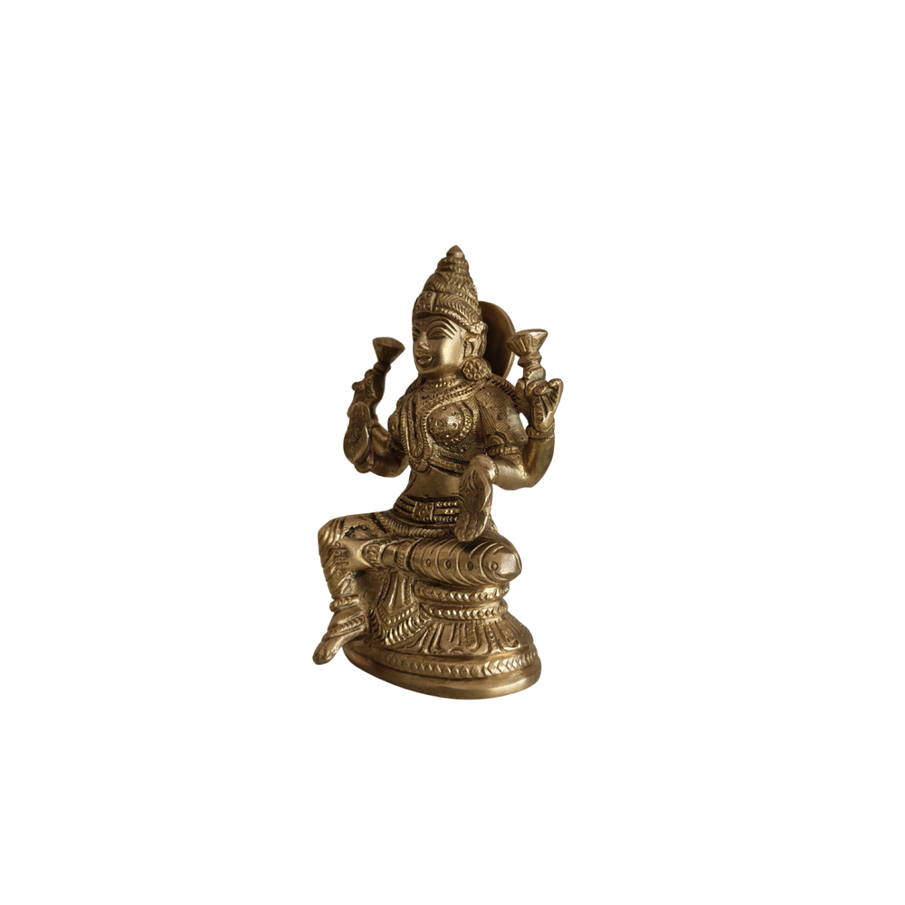 Handcrafted Brass Goddess Lakshmi Idol for Pooja Room Decor   Brass Pooja Idols
