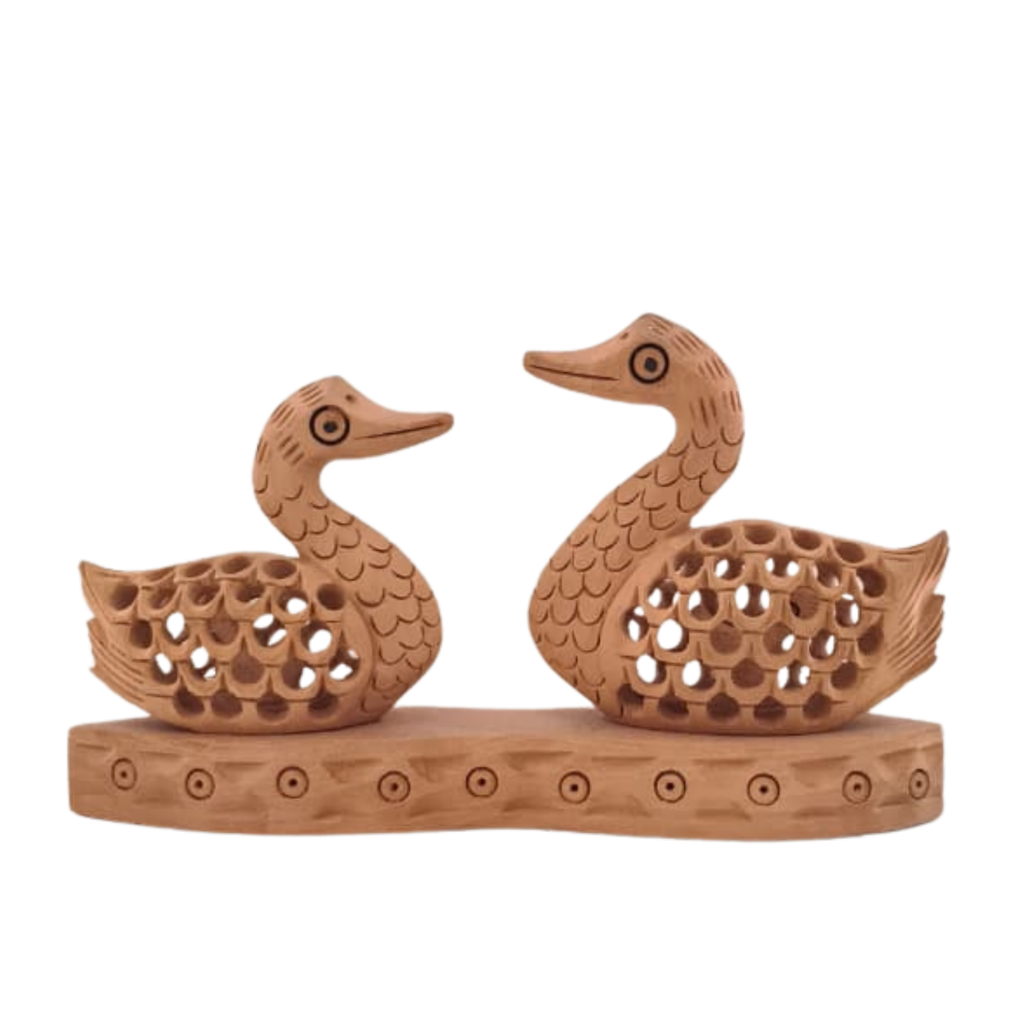 Wooden Carved Ducks Couple | Ideal Gift & Decorative Sculpture