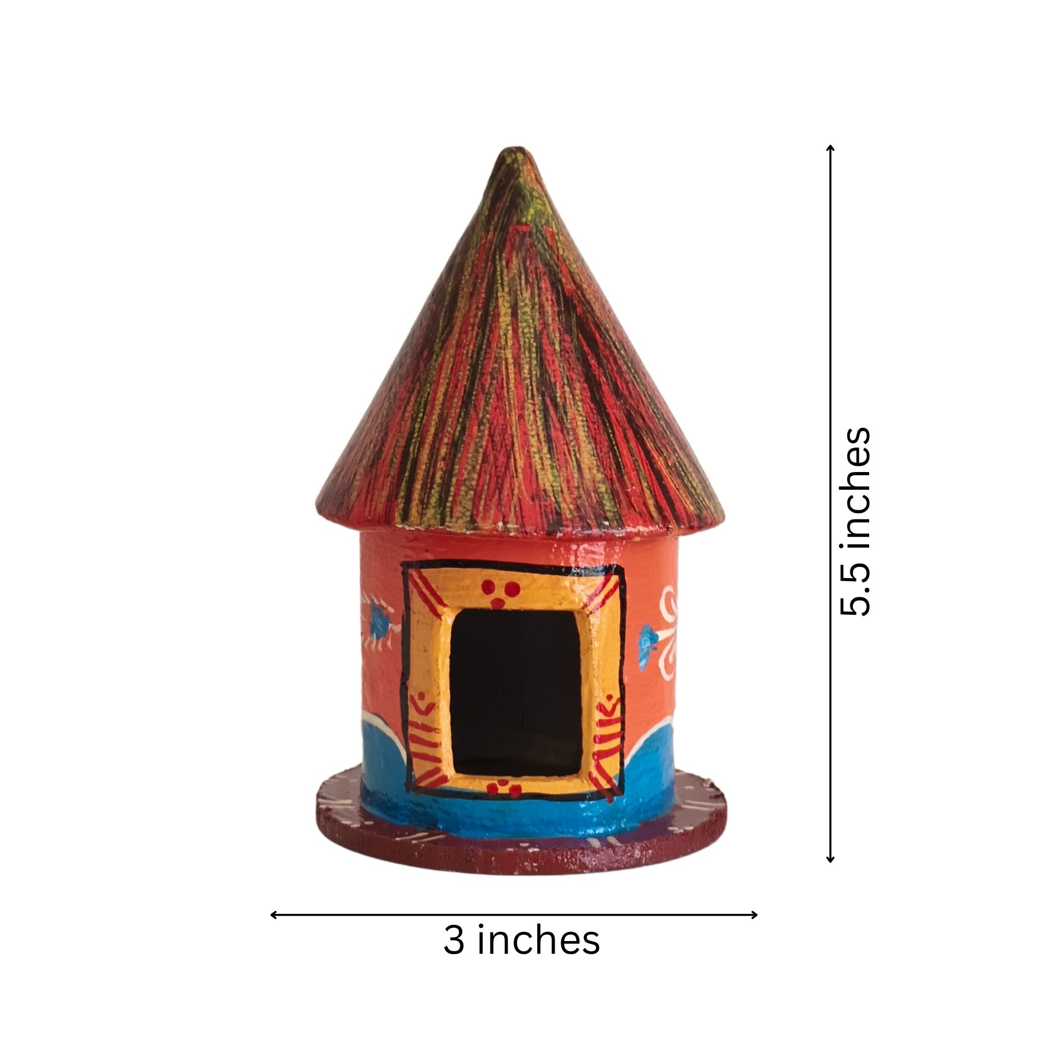 Vibrant Village Hut - Hand-Painted Kondapalli Wooden Toy