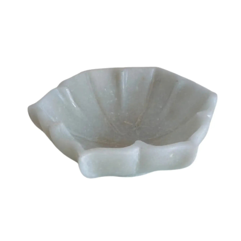 Handcrafted White Marble Flower Bowl – Decorative Urli & Serving Bowl   Marble