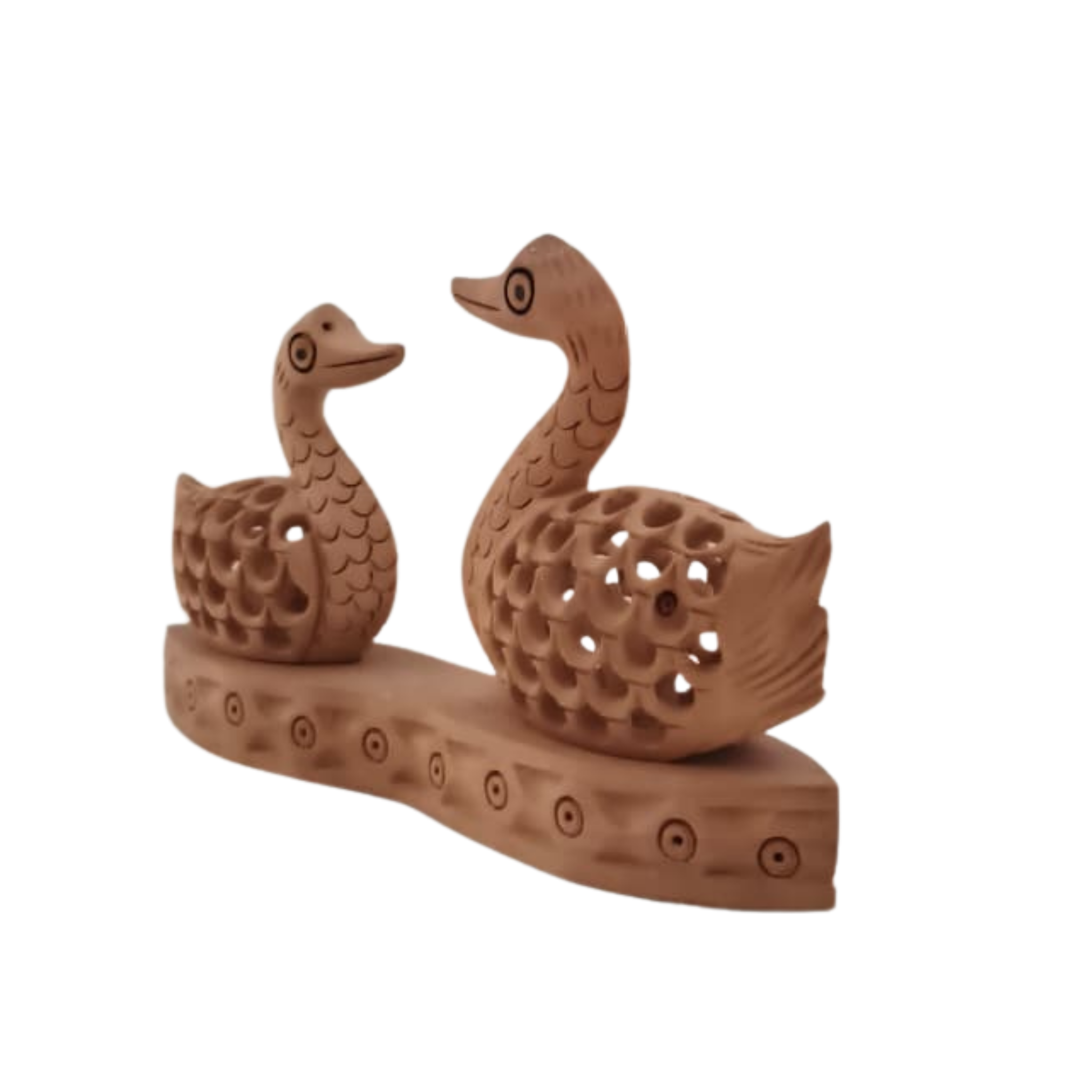 Wooden Carved Ducks Couple | Ideal Gift & Decorative Sculpture