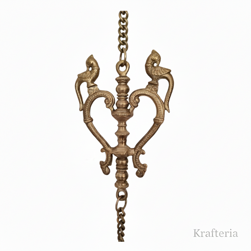 Handmade Ethnic Brass Hanging Diya for Home Entrance & Mandir   Brass Artwork