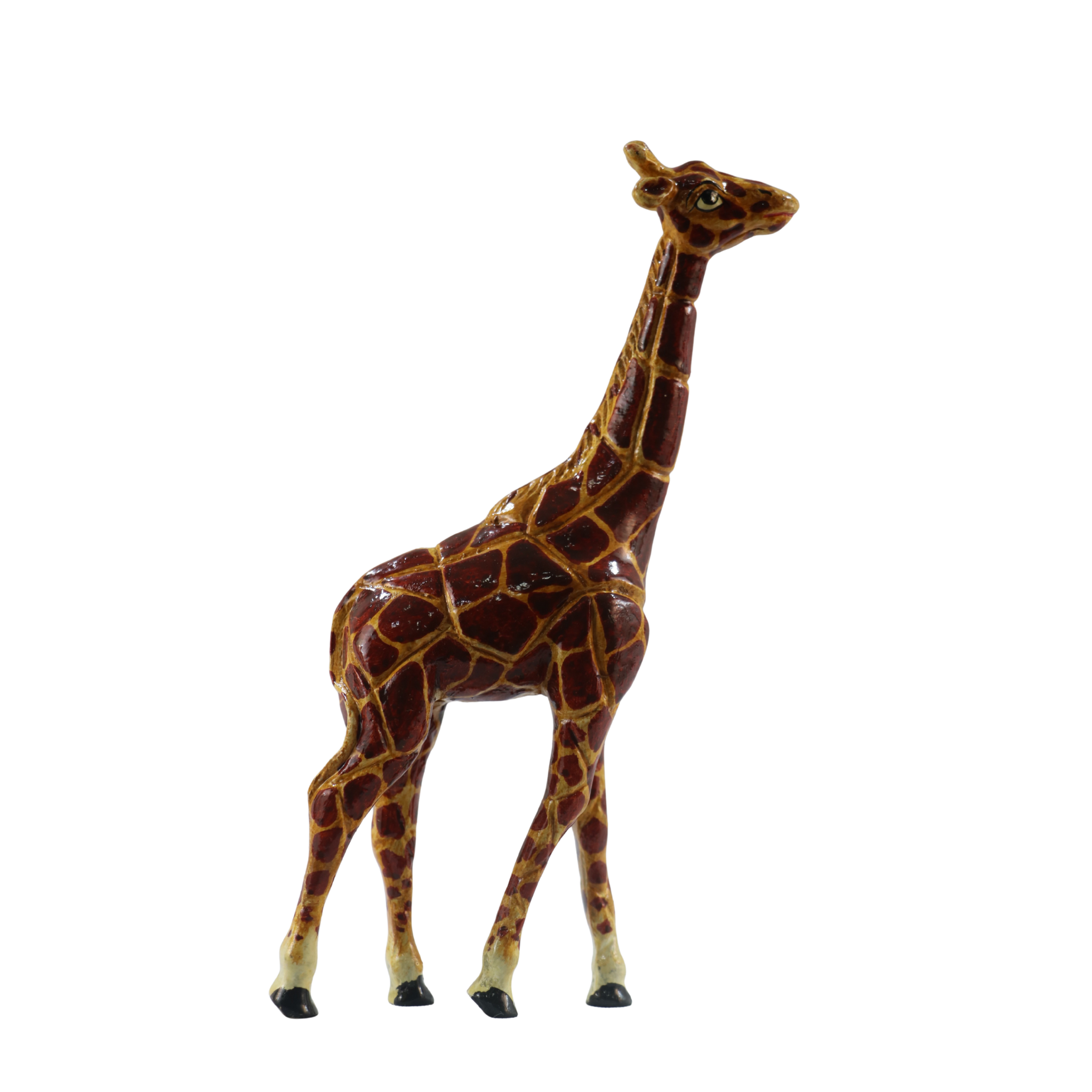 Hand-Painted Wooden Giraffe – Decorative Animal Figurine