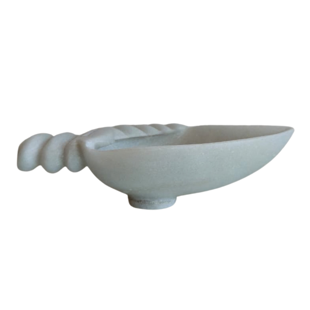 White Marble Decorative Bowl with Handle – Urli & Pooja Diya Bowl   Marble