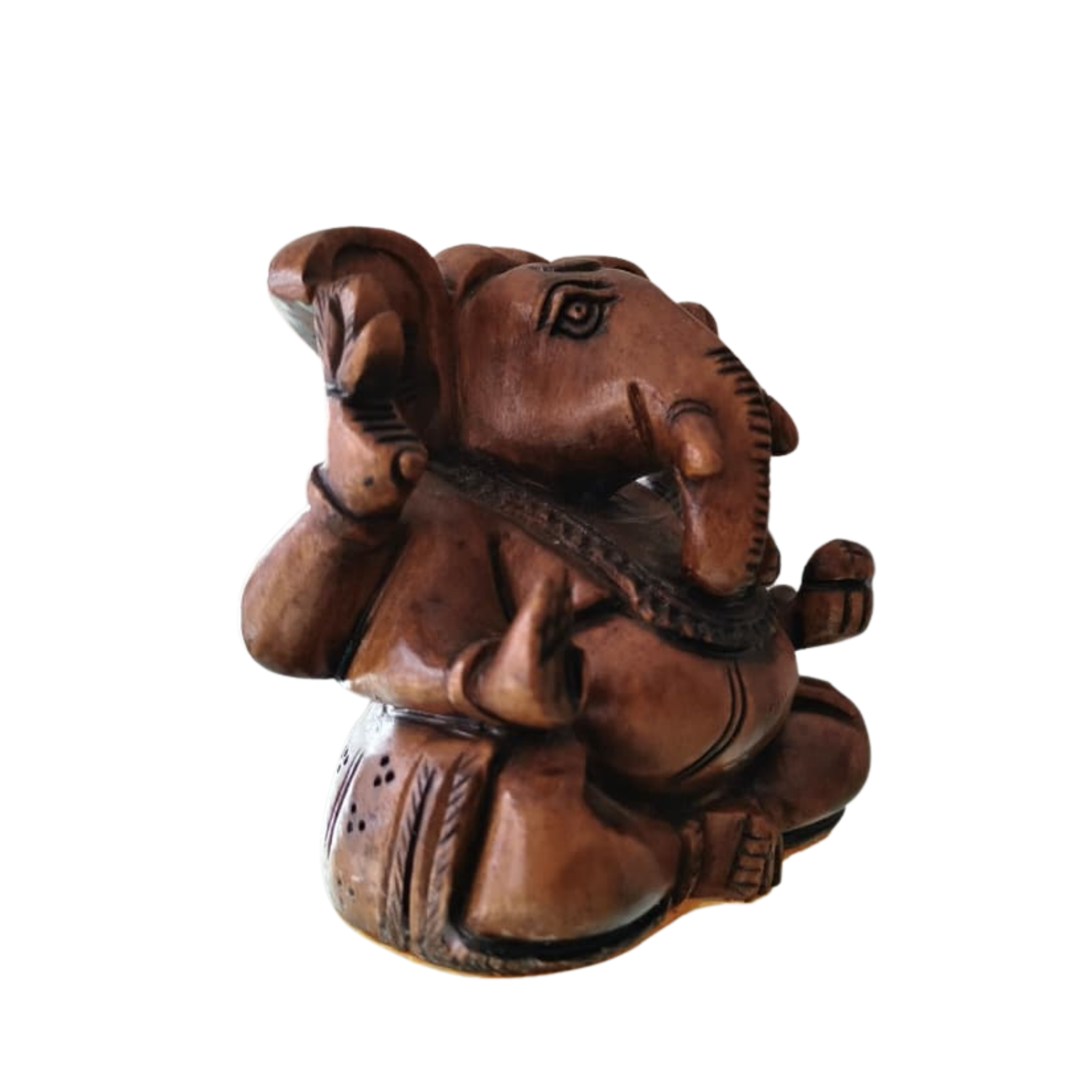 Hand-Carved Wooden Lord Ganesha Idol – Traditional Home Decor