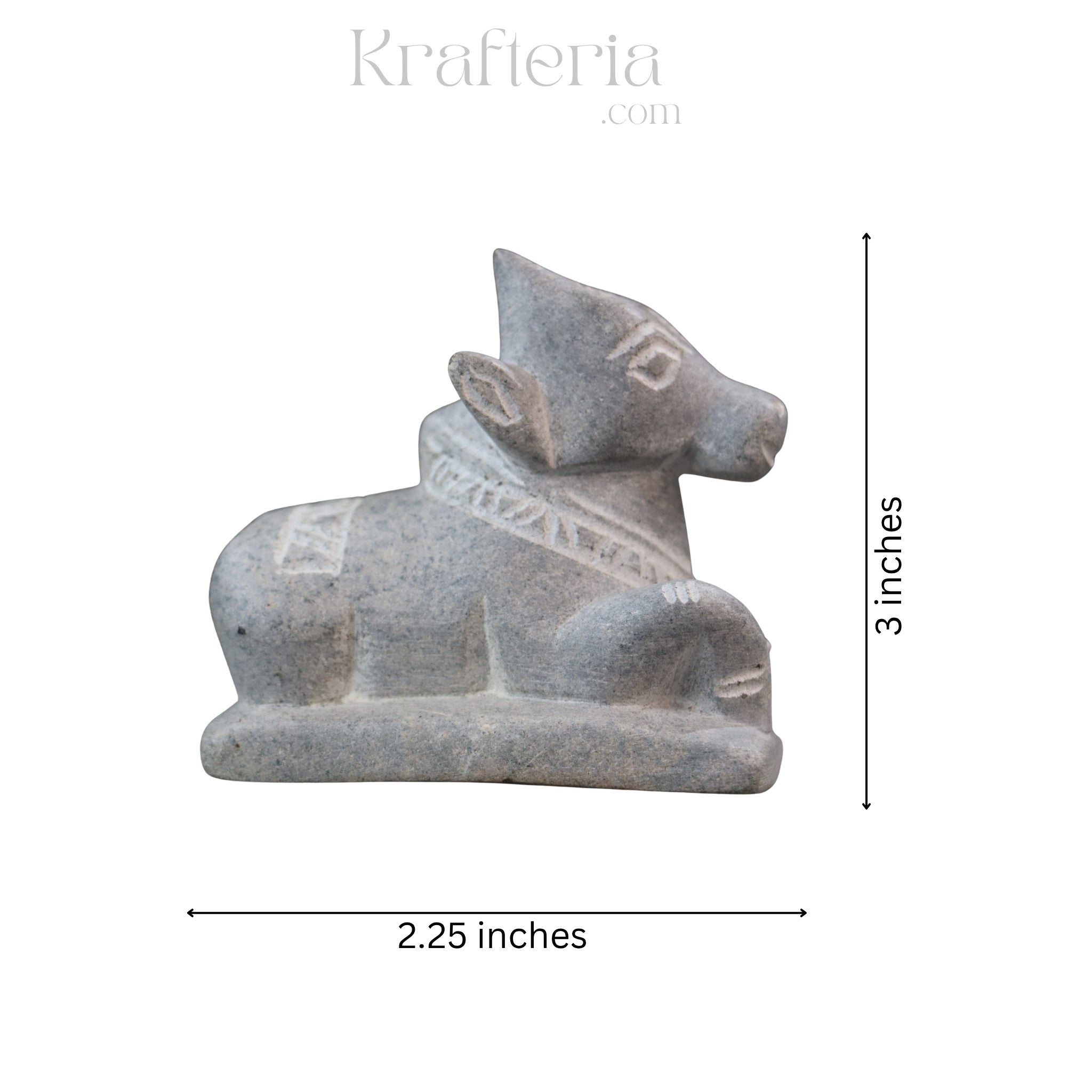 Nandi Idol in Soft Stone – Traditional Temple Decor
