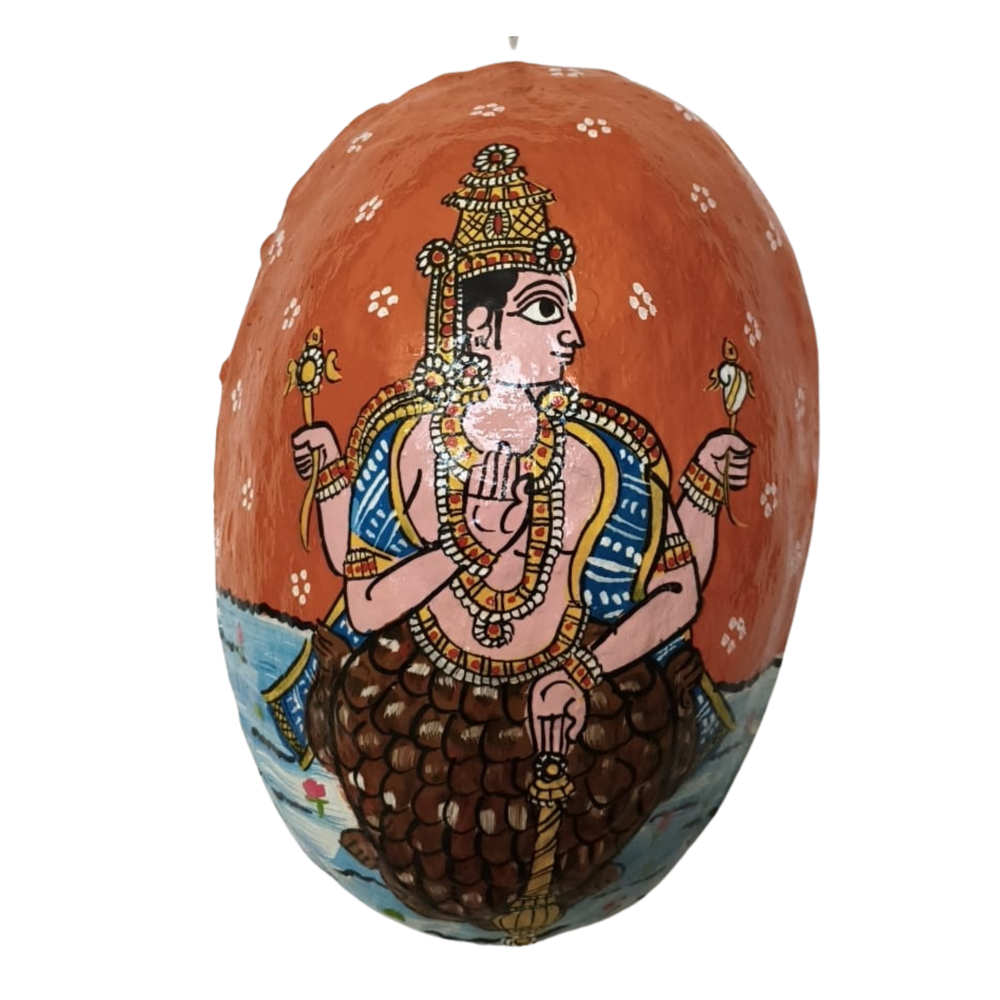 Hand-Painted Cheriyal Art Dashavataram Mask Set –  Vishnu Avatars Wall Decor   wall decor