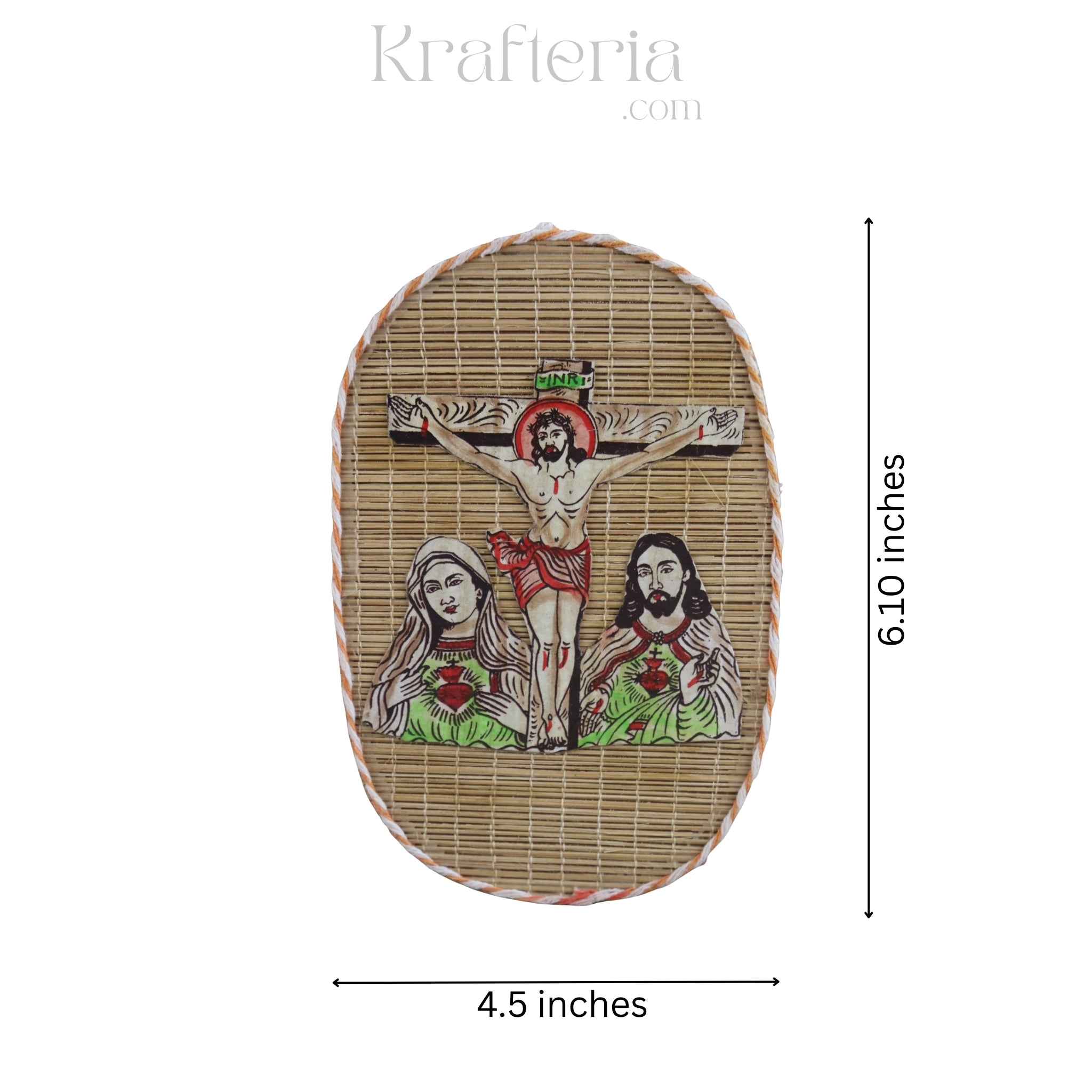 Jesus Christ Bamboo Wall Decoration – Handmade Spiritual Art
