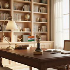 Handmade Wooden Police Flag Stand – Elegant Desk Accessory