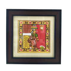 Hand-Painted Woman with Bathukamma Cheriyal Portrait   Cheriyala Painting