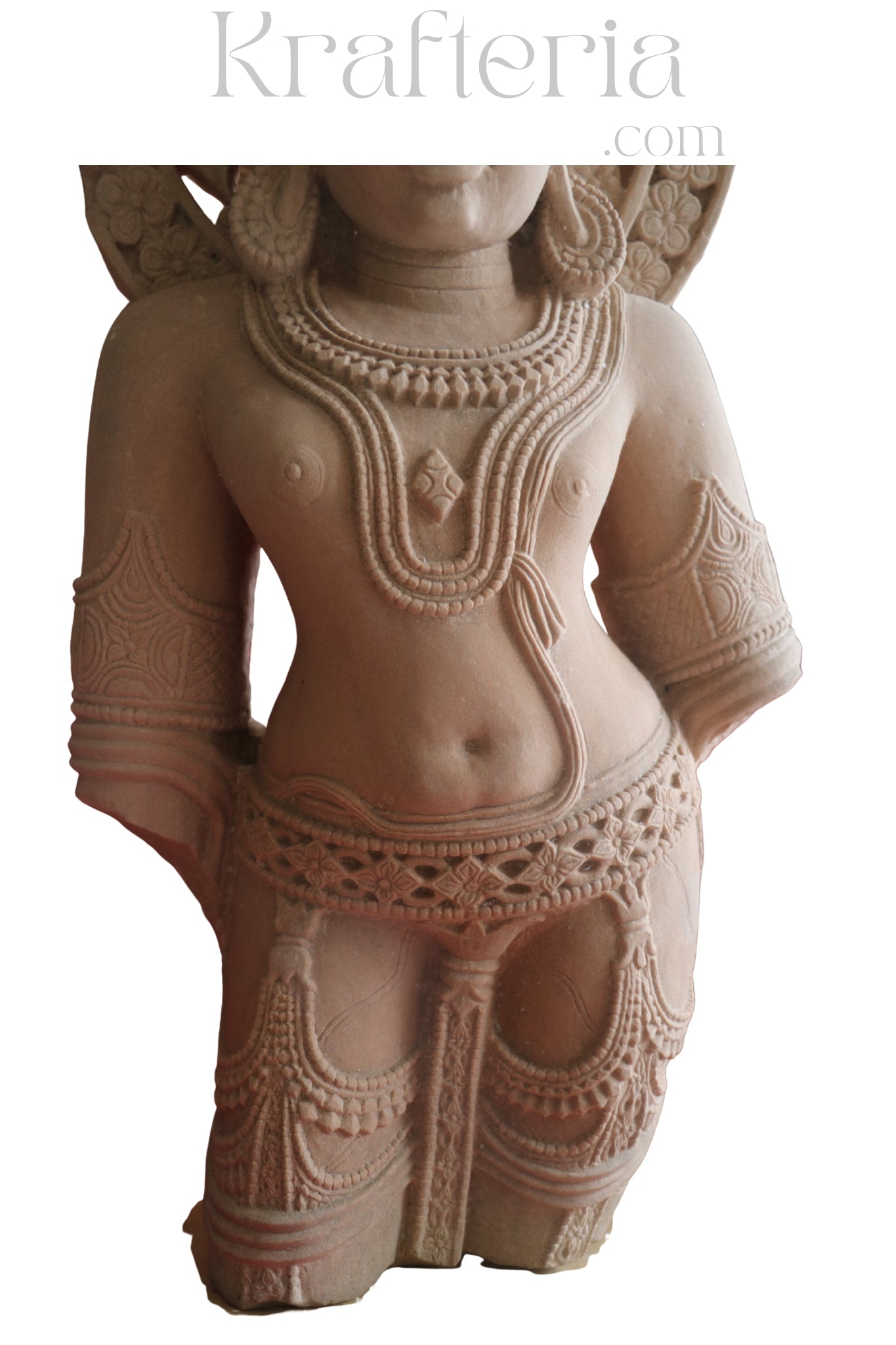 Ancient Indian Sandstone Sculpture of a Divine Being (Deva/Gandharva)